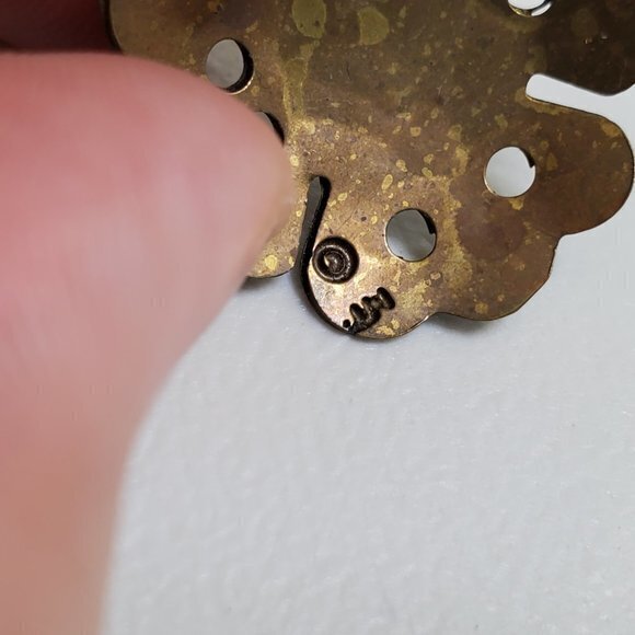 Bronze Tone Earrings Boho Tribal Swirl Holes Pierc - Picture 6 of 8